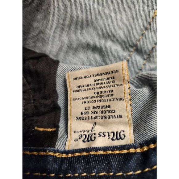 Miss Me 'skinny' aztec embroidered womens 31x27 medium wash multicolor - Picture 3 of 10